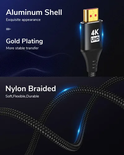 Vista 7 de Cable USB C a HDMI de 15 pies 4K a 60 Hz, cable USB tipo C a HDMI de alta velocidad para oficina en casa, [compatible con Thunderbolt 3] con iPhone