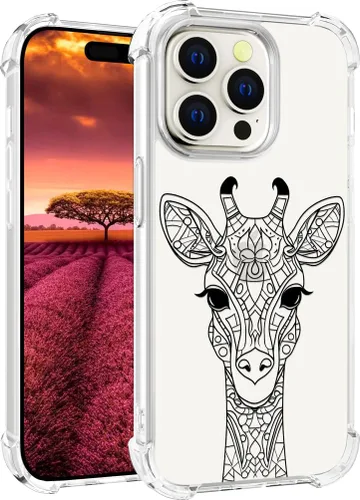 Vista 54 de Funda compatible con iPhone 15, bonita funda transparente para mujer, funda de silicona transparente para teléfono, color negro, tigre poderoso