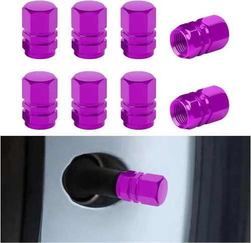 Vista 31 de Osilly Tapones de válvula de vástago de neumático de automóvil, 4 piezas de cubiertas de vástago de válvula de aleación de aluminio, resistentes a