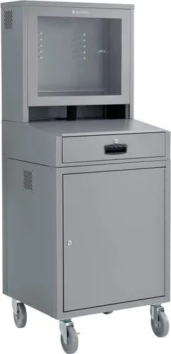 Vista 8 de Global Industrial Gabinete de computadora LCD de seguridad móvil, negro