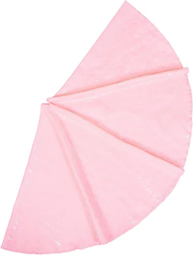 Vista 2 de ShinyBeauty Falda de árbol de Navidad rosa claro de 24 pulgadas, falda de lentejuelas para lápices/mini árboles, cubierta navideña para Año Nuevo