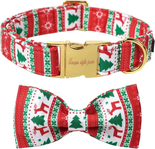 Vista 16 de Unique style paws - Collar de otoño para perros con lazo, collar para cachorros, regalo para mascotas, collar ajustable para perro, collares
