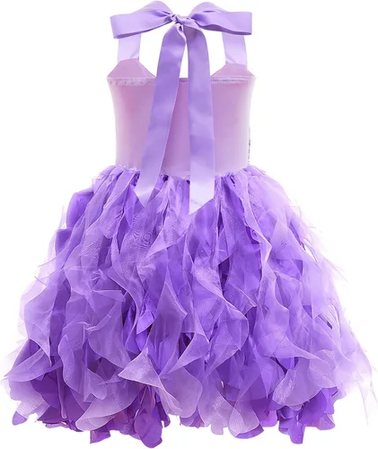 Vista 2 de Vestido tutú para niñas con lentejuelas brillantes de tul de princesa, fiesta de cumpleaños, baile de graduación, vestido deportivo para niñas