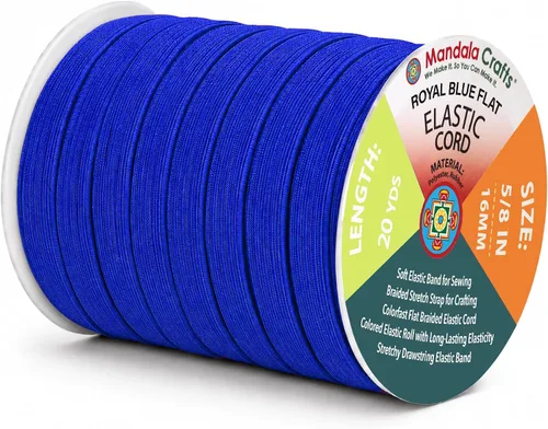 Vista 87 de Mandala Crafts 20 yardas 1/2 pulgada 0.472 in bandas elásticas beige