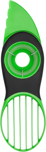 Vista 5 de OXO Good Grips - Picadora de verduras y cebollas con apertura de vertido fácil y rebanadora de aguacates Good Grips 3 en 1, color verde