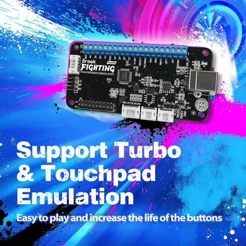 Vista 5 de Brook Universal Fighting Board Fusion - Versión de encabezado preinstalada, para la solución PS5 Fighting Games, compatible con Street Fighter 6