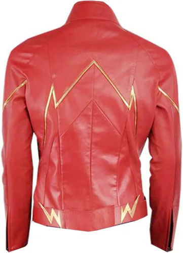 Vista 2 de The Flash Lightning Bolt - Chaqueta Barry Allen de piel sintética color negro y rojo