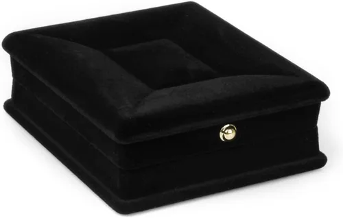 Vista 2 de Parts Express Caja de almacenamiento para collares, cadena, joyería, organizador de estuche de regalo, color negro