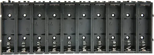 Vista 3 de Paquete de 10 soportes de batería AAA, diseño entrelazable de 1 ranura, serie y paralelo personalizable, PCB y bricolaje para proyectos electrónicos