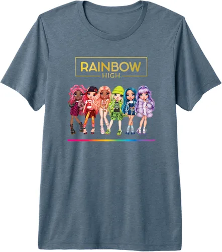 Vista 6 de Rainbow High - Camiseta premium Tri-Blend con diseño de muñecas de personajes Negro