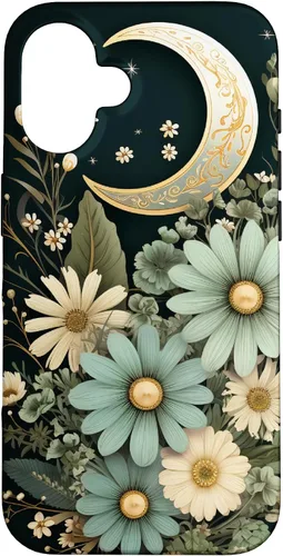 Vista 32 de Sage Green Wildflower Floral Moon Flower Botanical Case for iPhone 17
