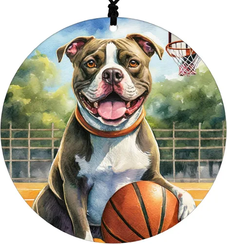Vista 12 de Adorno de Navidad de Pitbull - Adorno colgante deportivo para el hogar con diseño temático de béisbol - Adorno de disco acrílico 2025 para árbol