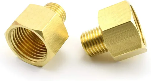 Vista 8 de Adaptador de montaje de tubería de latón 1/2 "NPT macho a 3/4 "NPT conector reductor hembra, 2 piezas