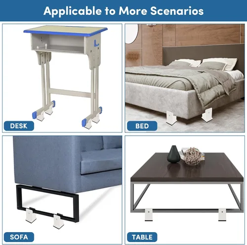 Vista 6 de DEDU Elevadores de cama con abrazadera de tornillo ajustable, elevadores de sofá de 3 pulgadas, resistentes, paquete de 4 unidades que soportan