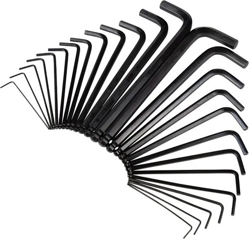 Vista 2 de Steelman Juego de llaves hexagonales de brazo largo de 26 piezas, pulgadas, métricas (SAE/MM), ejes de destornillador de longitud extendida