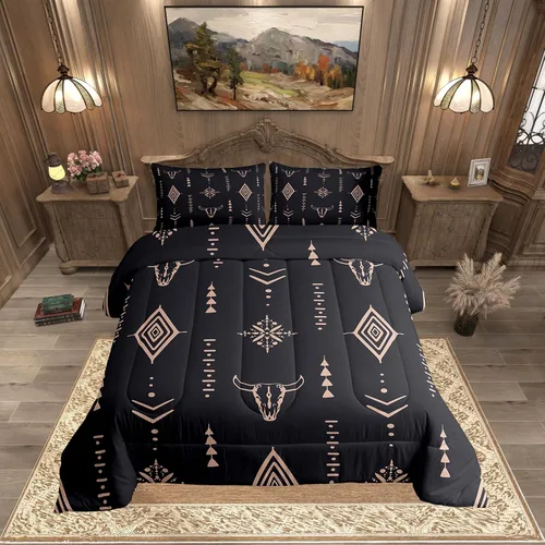 Vista 22 de Erosebridal - Juego de edredón Samurai, juego de ropa de cama al atardecer, edredón japonés de samurái cálido y suave, decoración de dormitorio