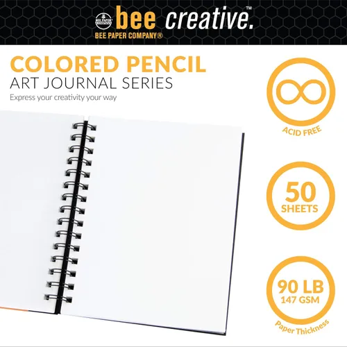 Vista 7 de Bee Paper - Diario de dibujo con lápices de color Bee Creative de 5.5" x 8