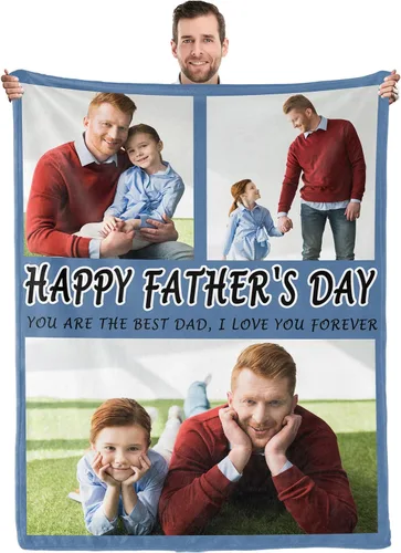 Vista 11 de Youltar Regalos para papá, manta personalizada con foto, regalos personalizados para el Día del Padre, regalos de cumpleaños para papá de parte
