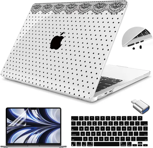 Vista 9 de Teryeefi Funda rígida para MacBook Air M3, M2, M4, MacBook Air de 13 pulgadas 2025, 2024, 2023, 2022, versión A3240, A3113, A2681, carcasa rígida