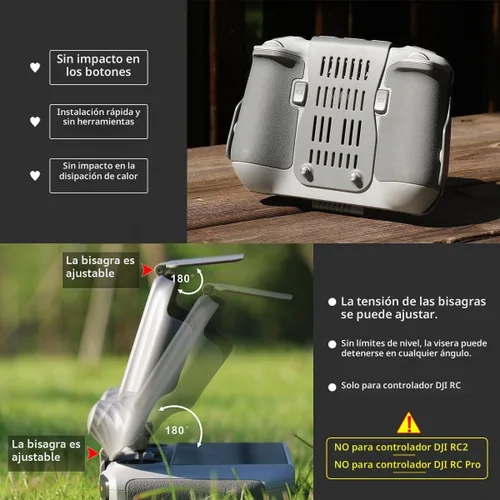Vista 5 de Arzroic Cubierta protectora para parasol RC con cordón para el cuello para DJI Mini 3/Mini 3 Pro/RC Controlador Accesorios