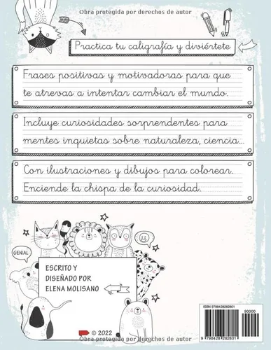 Vista 2 de Libro de Caligrafia para Mentes Atrevidas Cuaderno de Caligrafia para Niños 8 a 10 Años y Adultos para Mejorar la Letra Ligada y Practicar
