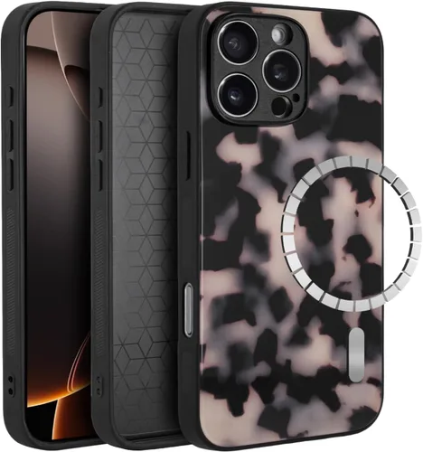 Vista 14 de Funda para iPhone 17 Pro, cubierta delgada de TPU con diseño de caparazón de tortuga ligera para mujeres, soporte para teléfono con protección Carey