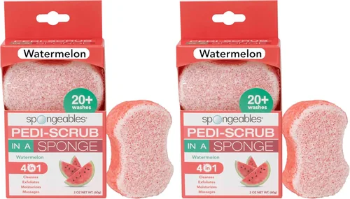 Vista 31 de Spongeables Pedi Scrub Foot Exfoliating 20+ Wash Sponge, aceite de argán, 2