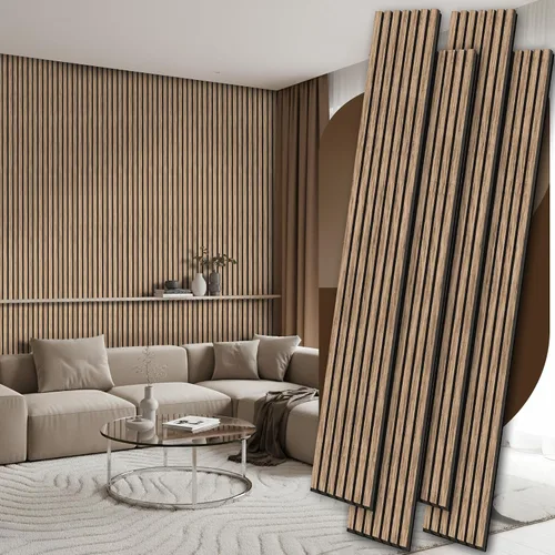 Vista 16 de RITOLLO Paneles de madera para pared de 4.92 x 7.68 pulgadas, paneles acústicos para decoración de pared interior, panel de absorción de sonido