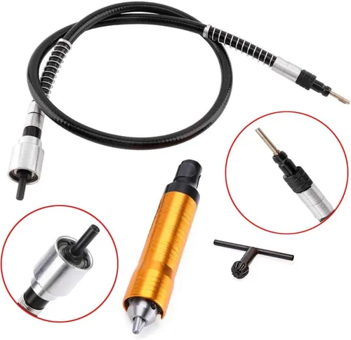 Vista 3 de Accesorio adaptador de eje flexible de 0.012-0.157 in, portabrocas de extensión de taladro flexible para herramienta de amoladora giratoria
