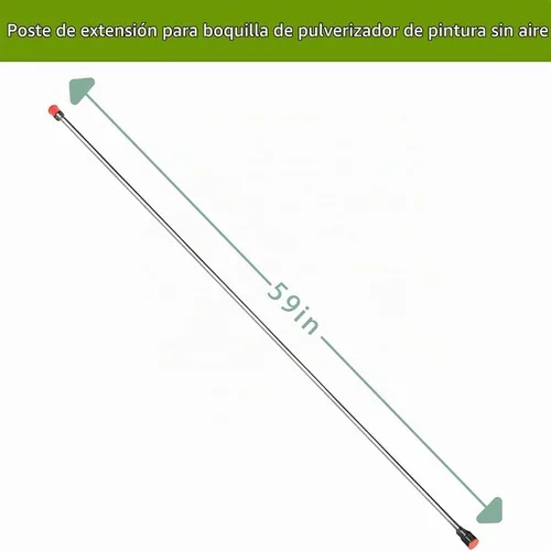 Vista 7 de Poste de extensión de punta de rociador sin aire de 59 pulgadas, varilla de extensión de punta de pistola rociadora con protector rojo