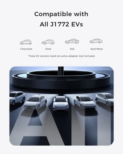 Vista 7 de Cargador EV de nivel 2, estación de carga EV portátil de 40A 240V para el hogar, cargador de vehículo eléctrico con corriente ajustable programada
