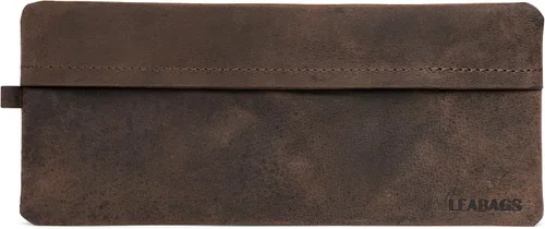 Vista 10 de LEABAGS Estuche de cuero para lápices, Negro, Grande, Vintage