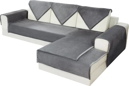 Vista 18 de OstepDecor - Fundas para sofá seccional, 2 piezas, fundas de sofá en forma de L para mascotas