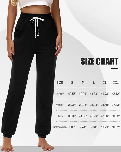Vista 6 de Ficerd 3 piezas de pantalones deportivos para mujer, casuales, suaves, de descanso, cintura alta, atléticos con bolsillos