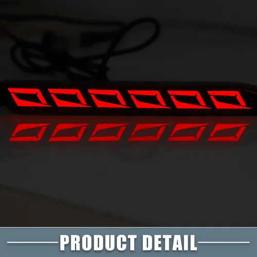 Vista 7 de Parachoques trasero Reflector niebla freno que fluye luz trasera LED rojo para Toyota Camry 2006 2007 2008 2009 2010 2011 2012 2013 2014 plástico