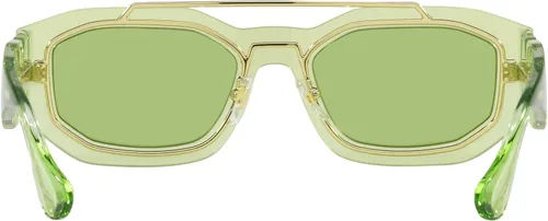 Vista 4 de Versace Unisex Sunglasses Transparent Dark Grey Frame, Dark Grey Lenses, 51MM
