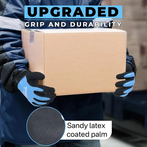 Vista 5 de HANDLANDY Waterproof Work Gloves for Cold Weather, Insulated Winter Work Gloves with Grip for Men Women - 2 Pair