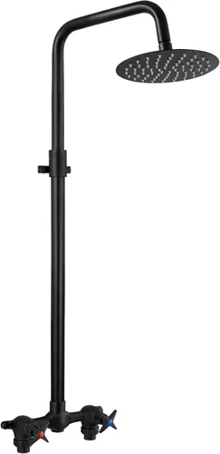 Vista 13 de Aolemi Kit de ducha al aire libre con cabezal de 8 pulgadas con mano, negro
