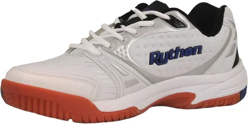 Vista 2 de Python Deluxe Indoor Court Shoes (Racquetball, Squash, Badminton, Indoor Pickleball, Volleyball) (Low & Mid) (Black & White Colors) (Non-Slip)