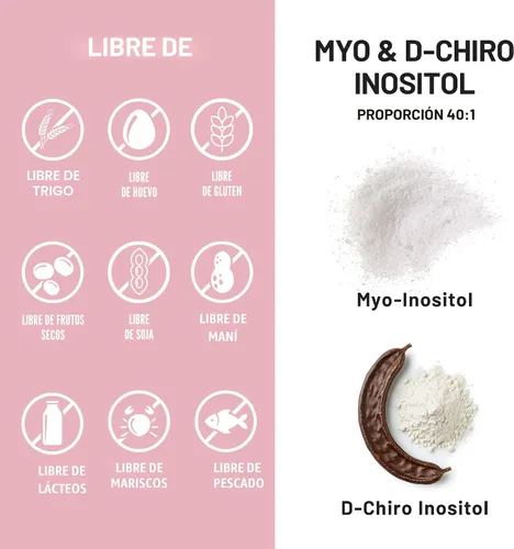 Vista 9 de NatureWise Suplemento de mio-inositol y D-Chiro inositol para mujeres - Suplementos de fertilidad para mujeres - Proporción ideal 40:1 - Myo