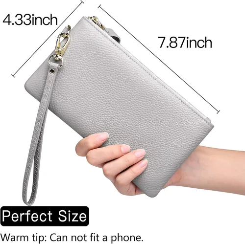 Vista 3 de GOIACII Carteras para mujer, bloqueo RFID, ultradelgadas, cuero real, tarjetero de crédito