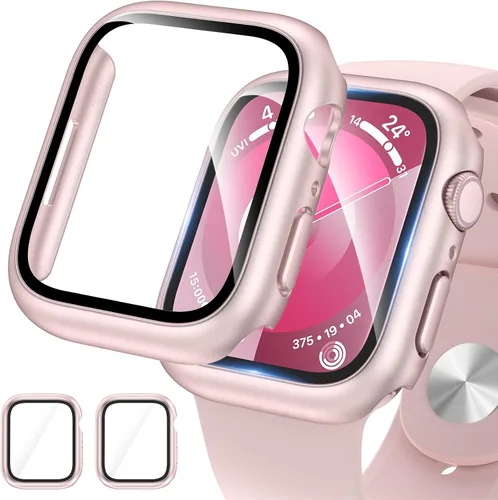 Vista 20 de Paquete de 2 fundas para Apple Watch 40mm SE Series 6/5/4/SE 2ª generación con protector de pantalla de vidrio templado, funda protectora completa