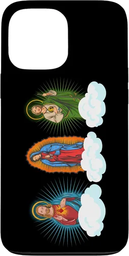 Vista 24 de Funda para iPhone 17 con diseño de Jesús, Virgen María y San Judas Tadeo in Clouds