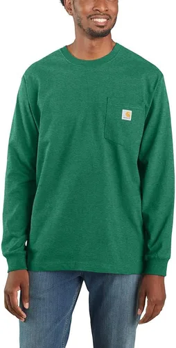 Vista 4 de Carhartt Camiseta de trabajo de manga larga con bolsillo para hombre Negro