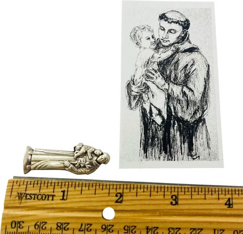Vista 2 de Westman Works - Kit de oración de San Antonio, patrón de causas perdidas sin esperanza, con estatua de santo de bolsillo y tarjeta sagrada