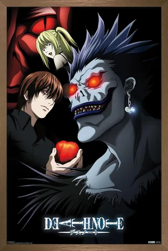 Vista 15 de Trends International Death Note - Póster de pared de grupo, 14.725 x 22.375 pulgadas, versión enmarcada de madera de granero