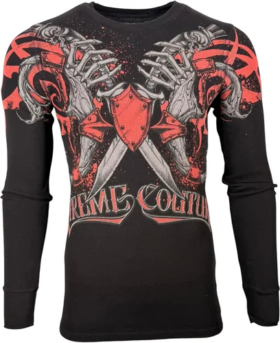Vista 12 de Xtreme Couture by Affliction - Camisa térmica de manga larga para hombre Negro (Lluvia)
