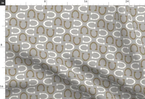 Vista 3 de Spoonflower Tela - Gris Caballo Vaquero Western Cowgirl Lucky Impreso en tela de gasa Fat Quarter - Costura Ropa de moda Vestidos Decoración