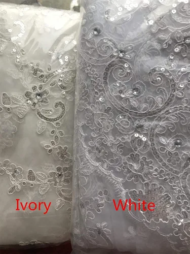 Vista 3 de Velos de boda catedral para novias, 2 niveles, encaje floral blanco con peine