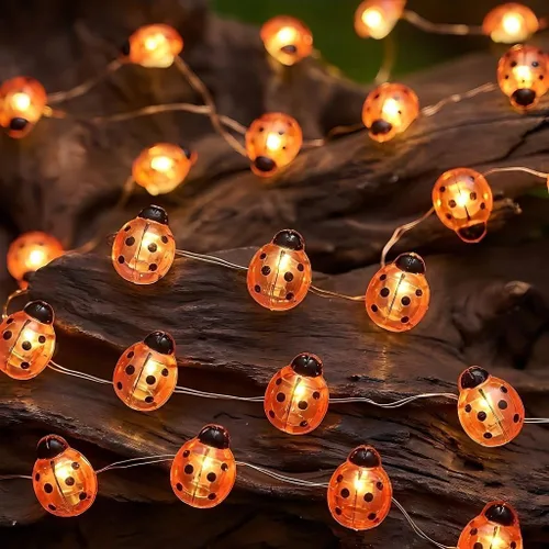 Vista 15 de Cadena de luces con estrellas, 30 LED de cristal, funciona con pilas, 10 pies, decoración para dormitorio